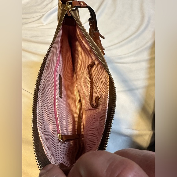 Dooney & Bourke NWOT satchel.  Classic Dooney style with leather handle/trim. - Picture 9 of 11